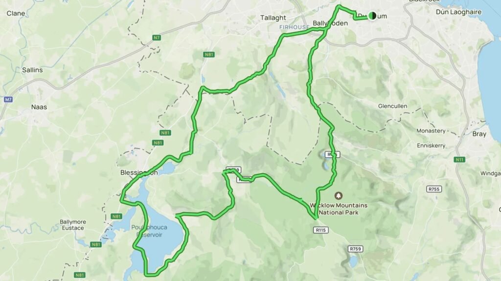 Sally Gap Drive Map